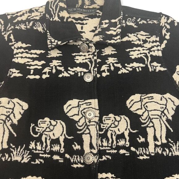 Vintage New Identity Elephant & Giraffe Safari Print Tapestry Jacket - Picture 8 of 13